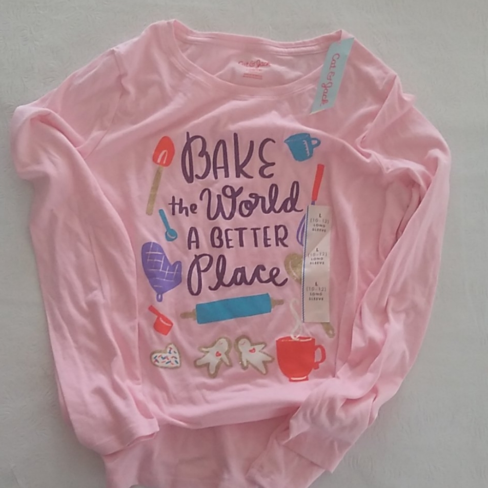 Cat & Jack girls long sleeve shirt NWT size 10/12